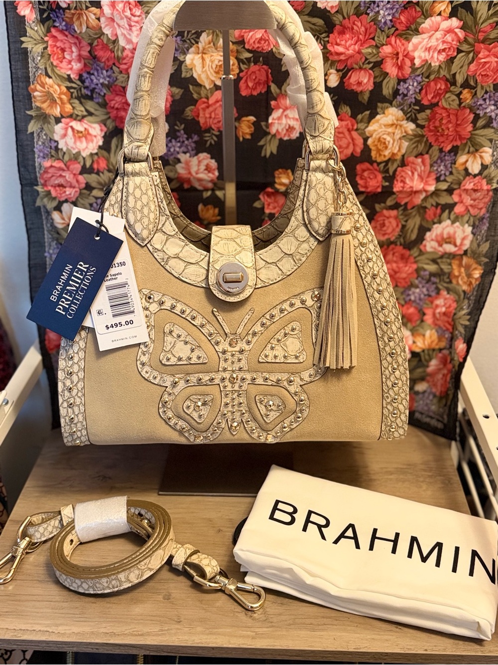 Brahmin Adrian Wind Chime Sapelo Leather Sachel